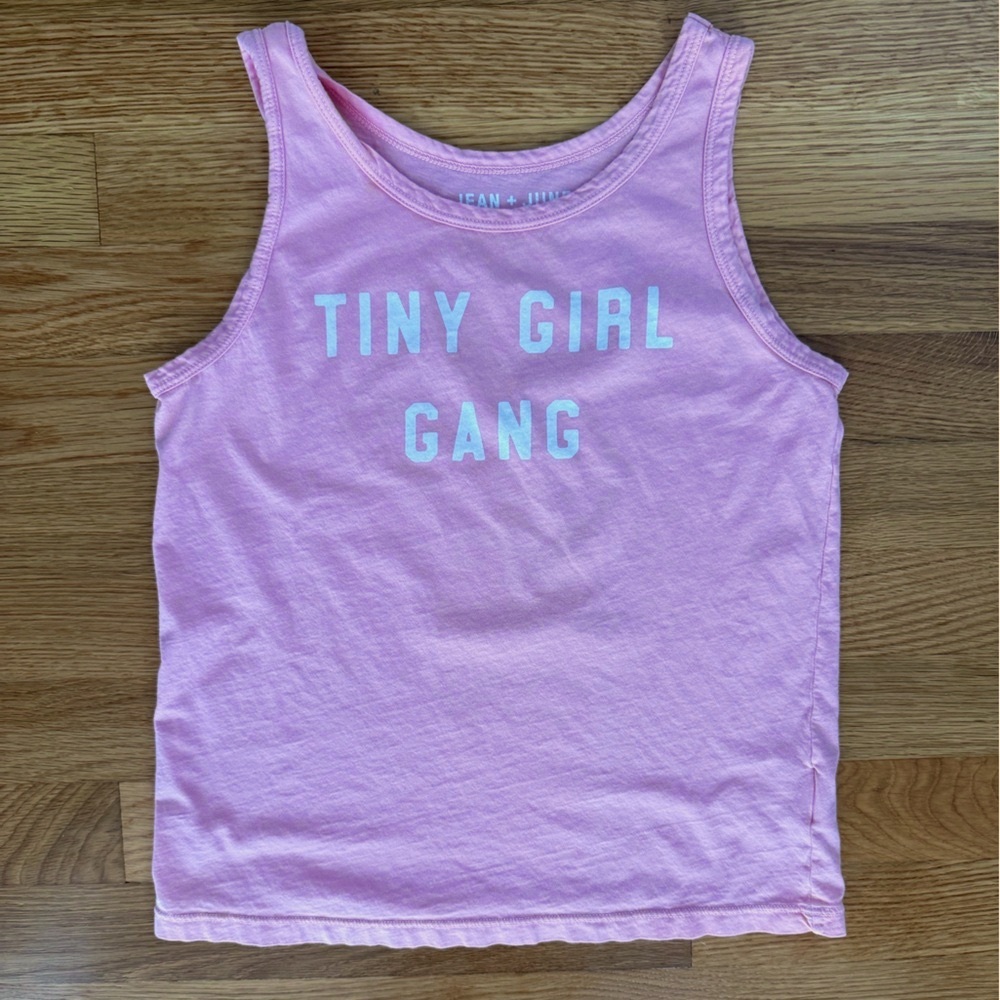 Jean & June Tiny Girl Gang Pink Tank Top
